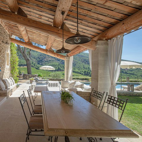 Linger over dinner on the terrace