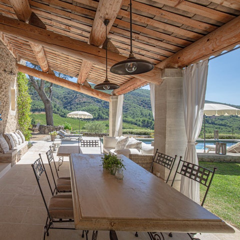 Linger over dinner on the terrace