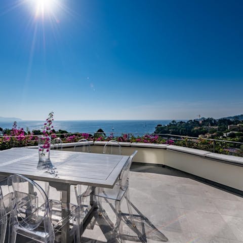 Enjoy sun-kissed sea views from the terrace