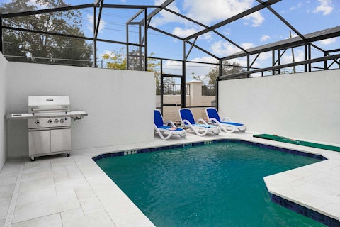 Cool off in the pool with a barbecue close at hand