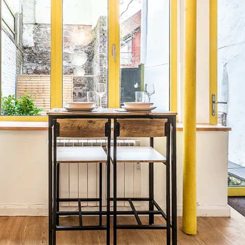 Share a romantic supper at the high table overlooking the garden