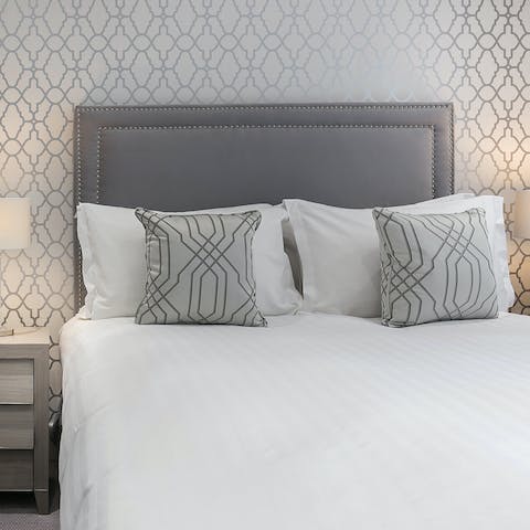 Enjoy a luxurious night's sleep in the comfortable bed