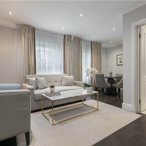 Relax and unwind in the elegant living room