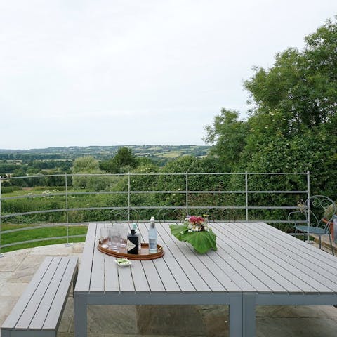 Look forward to tucking into lunch surrounded by unspoilt countryside