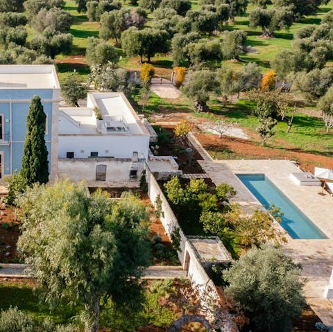 Cool off from the Italian sun in the private pool