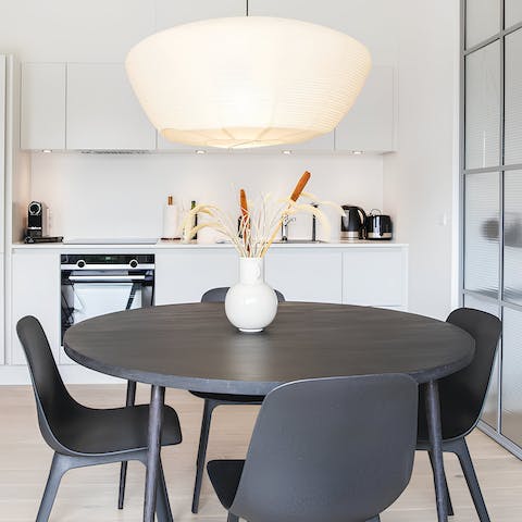 Enjoy some smørrebrød at the dining table