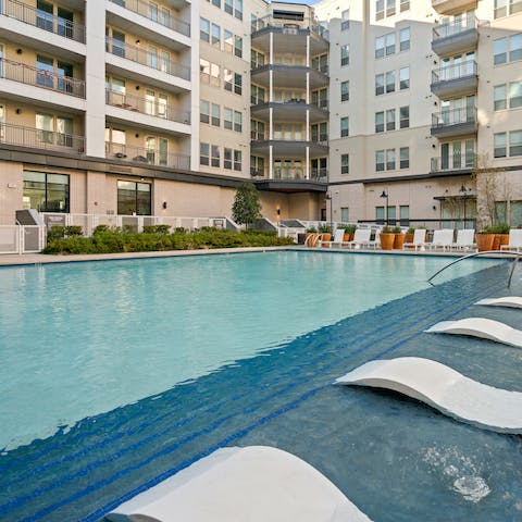Chill out in the home's communal pool