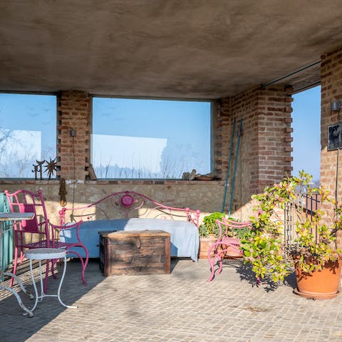 Eat breakfast on the sunny terrace