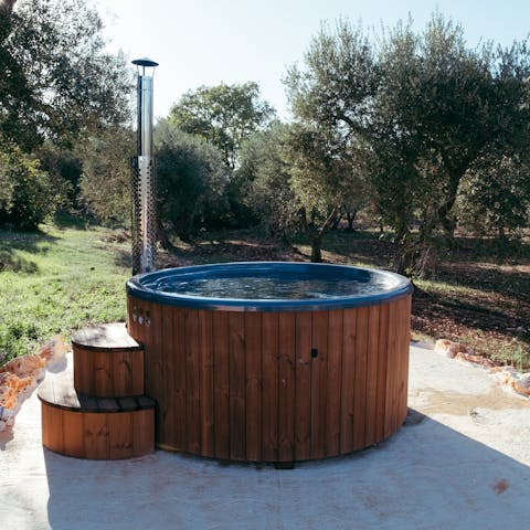 Take a relaxing dip in the hot tub