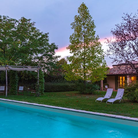Cool off in the waters of the stylish swimming pool