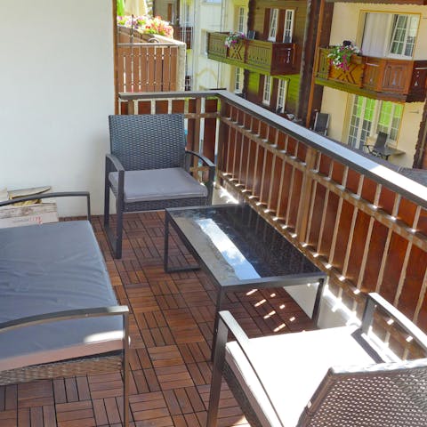 Enjoy chats in the fresh mountain air on your balcony