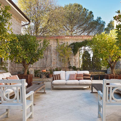 Slip away and enjoy a morning espresso, surrounded by tranquillity