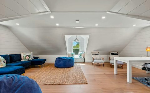 Retreat upstairs for quiet reading or remote work