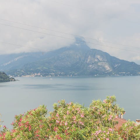 Admire the stunning views of the lake from the private balcony