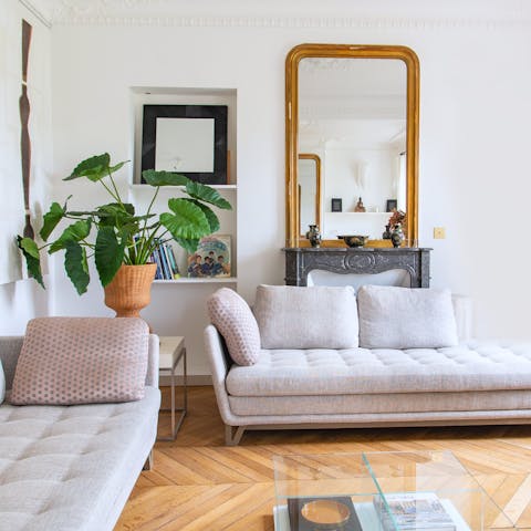 Begin your day with a coffee in the tranquil living room