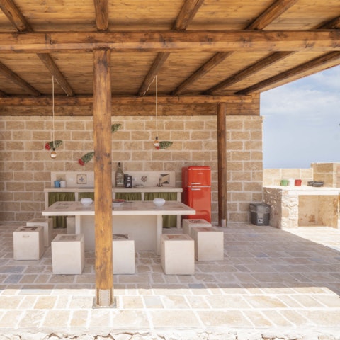 Cook up a feast in the handy outdoor kitchen