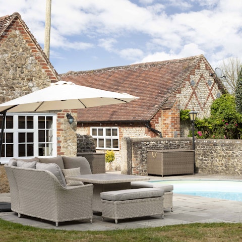 Relax by the private pool before taking a dip