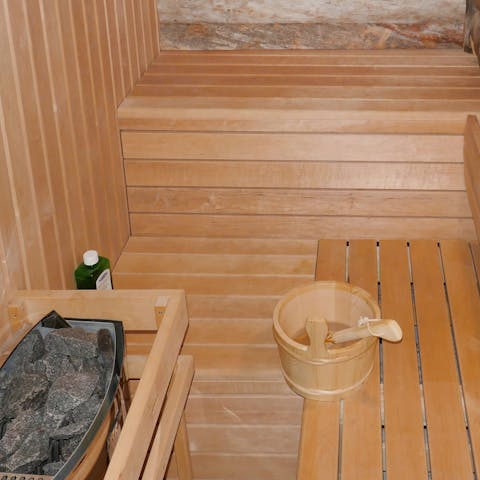 Relax and unwind in the in-house sauna