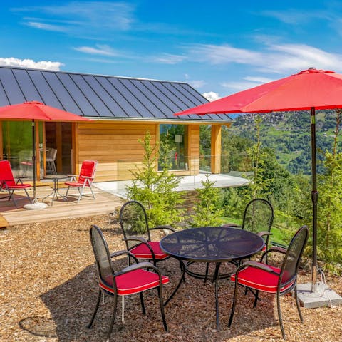 Breathe in the fresh air while lunching outdoors