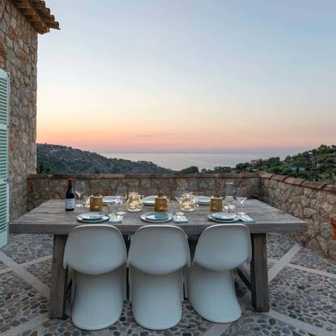 Enjoy unforgettable sunset views from the terrace