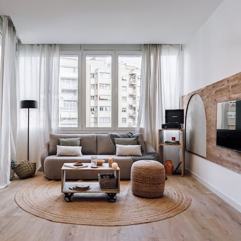 Spin a few tunes of the home’s vinyl record player as you savour morning coffees