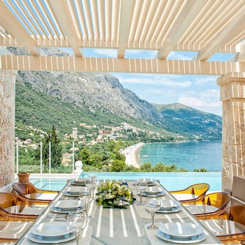 Whip up a feast using ingredients bought from local markets and enjoy under the pergola