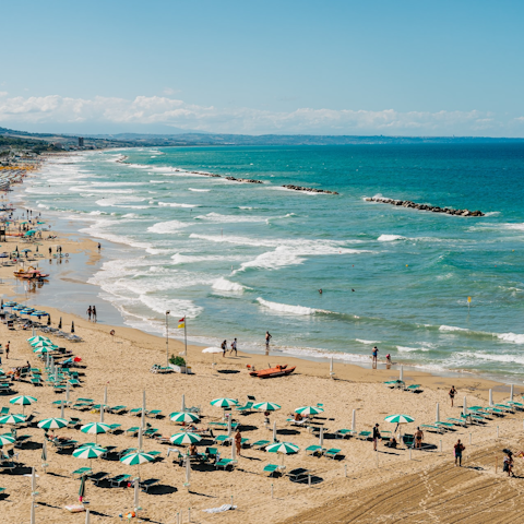 Spend the day on Santa Maria del Focallo Beach, just under 1 kilometre away