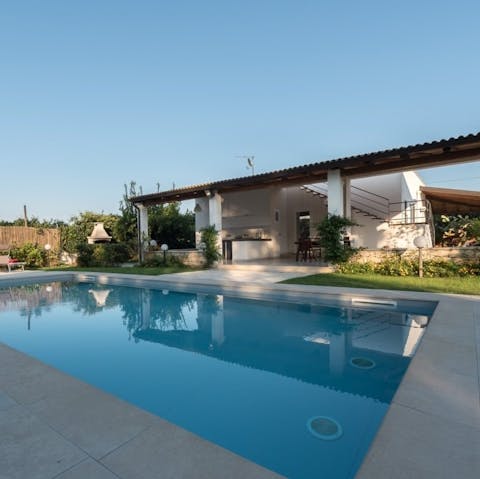 Cool off from the Sicilian sun in the private pool