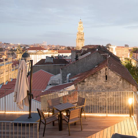 Bask in the unforgettable city views on the communal roof terrace, the perfect spot for a cocktail at sundown