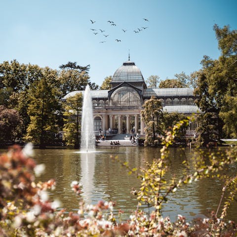 Stay in upmarket Salamanca, only a ten-minute walk from the leafy Parque de El Retiro