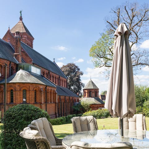 Sit out in the lush gardens and enjoy an alfresco afternoon tea