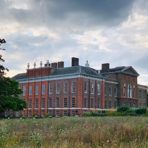 Visit Kensington Palace in Kensington Gardens, a five-minute walk away