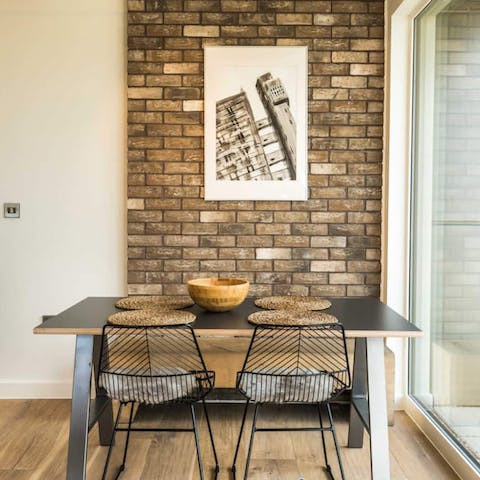 Admire the Trellick Tower up close at your dining table