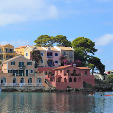Stay just a five-minute drive away from the resort town of Spartia