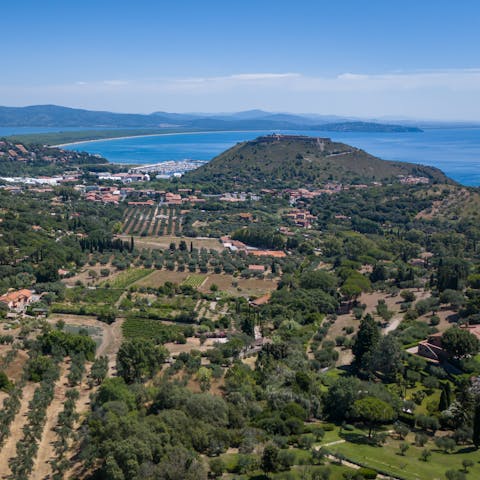 Take in the beautiful countryside and sea views