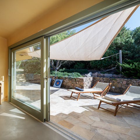 Unwind on the two terraces with sea views