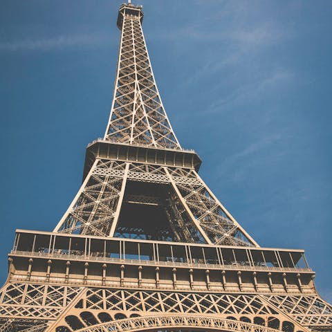 Take a twenty-minute stroll to the iconic Eiffel Tower