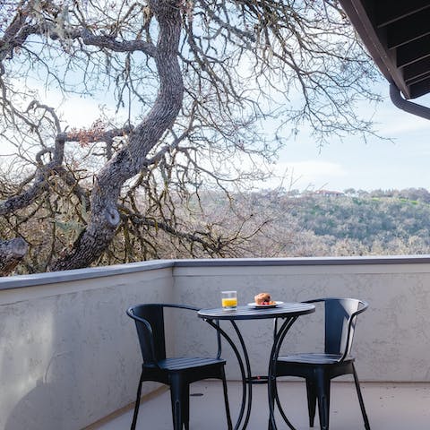 Take breakfast on the balcony