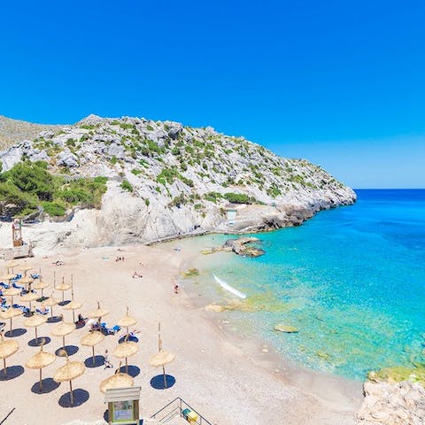 Visit the nearby sandy beach Cala St. Vicente – just 6km away