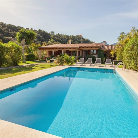 Dive right into your private pool after sunbathing in the hot afternoon sun