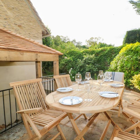 Spend summer evenings relaxing on the patio