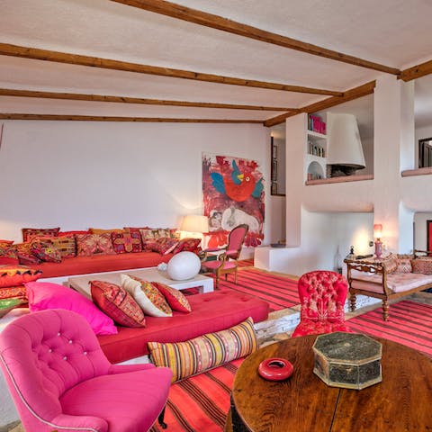 Get comfy in the colourful living room