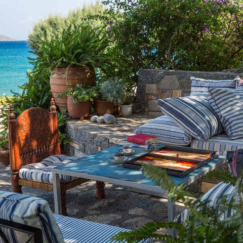 Find a cosy spot on the terrace for a cup of coffee or a few drinks