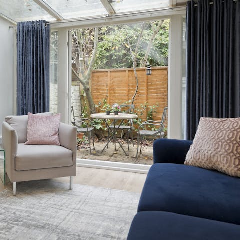 Start your mornings with a cup of coffee on the private patio