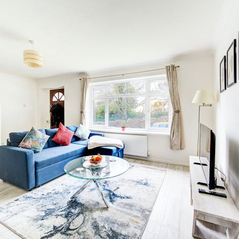 Kick back with a glass of wine in the cosy living area