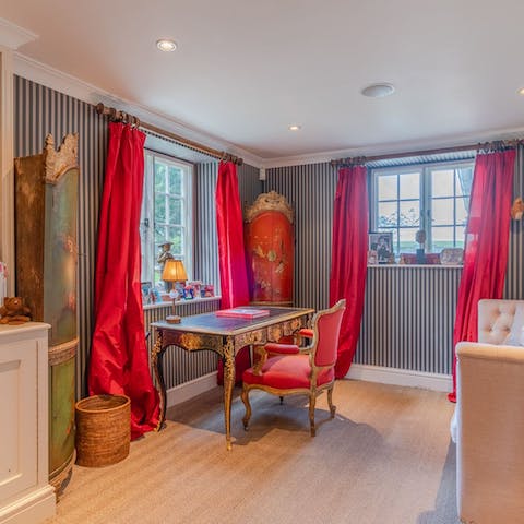 Catch up on some work in the stylish home office