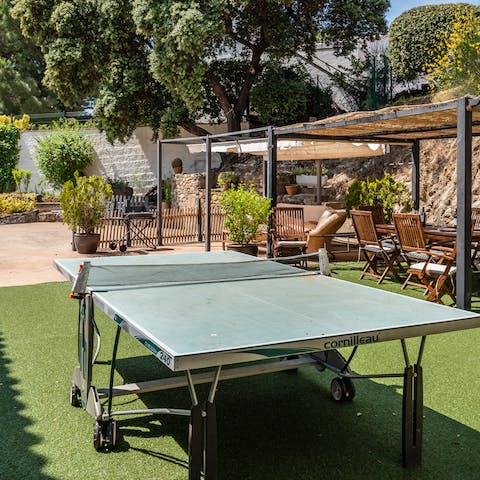 Challenge a friend to a round of table tennis