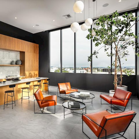 Take in views of Los Angeles from the sky lounge