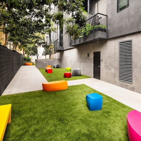 Have fun with your furry friend at the on-site dog run