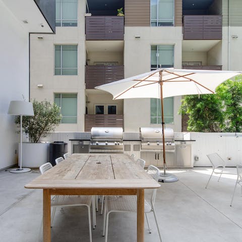Fire up the barbecues on the communal terrace for an alfresco feast